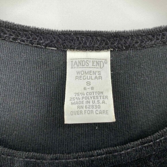 Lands End Dress Womens S 6-8 Black Velour Floral Embroidered Whimsigoth‎ VTG - Picture 6 of 7